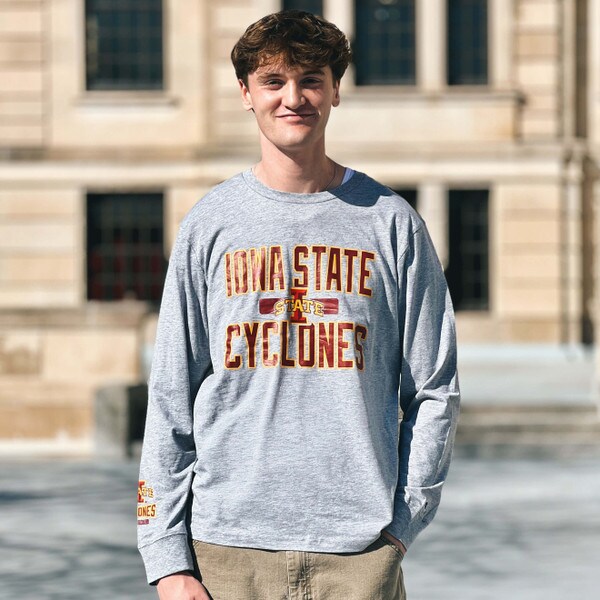 Champion® Iowa State Cyclones I-State Gray 2-Sided Long Sleeve